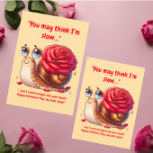 Cartes Pour Fêtes Annuelles Joli Message Simple Drôle Fleur Snail Saint-Valent
