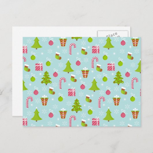 Cartes Pour Fêtes Annuelles Joli Motif de Noël (Devant / Derrière)