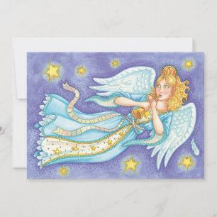 Cartes Pour Fêtes Annuelles Joli Noël, Ange Musicien Jouant de Son Cor