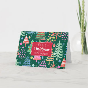 Cartes Pour Fêtes Annuelles Joli Noël Arbres Joyeux Noël Famille