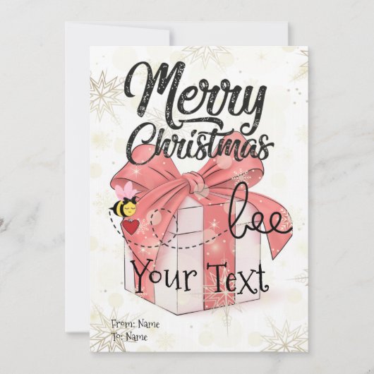 Cartes Pour Fêtes Annuelles Joli Noël Bee Custom (Devant)