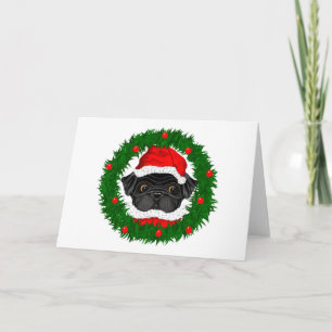 Cartes Pour Fêtes Annuelles Joli Noël Carlin noir Père Noël en couronne
