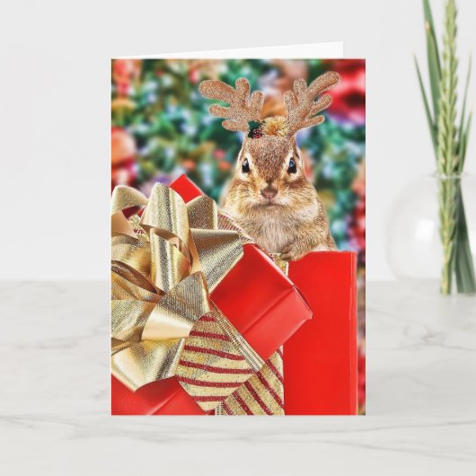 Cartes Pour Fêtes Annuelles Joli Noël Chipmunk (Devant)