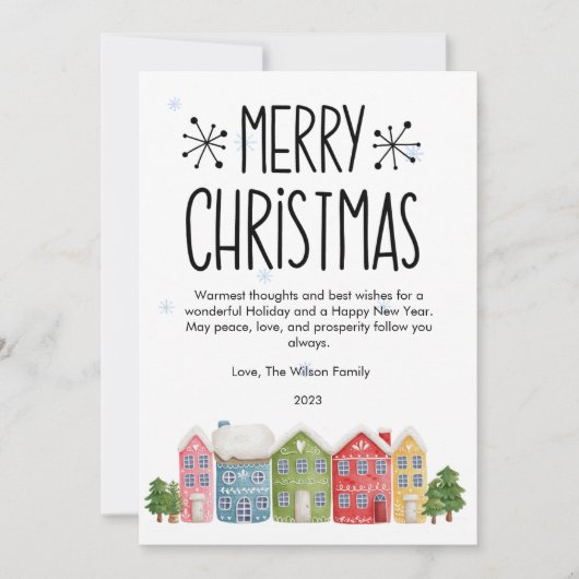 Cartes Pour Fêtes Annuelles Joli Noël Cosy Voisinage Appartement (Devant)