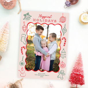 Cartes Pour Fêtes Annuelles Joli Noël Doodles Photo