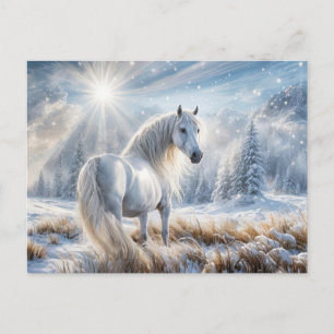 Cartes Pour Fêtes Annuelles Joli Noël du Cheval et de la Neige