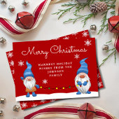 Cartes Pour Fêtes Annuelles Joli Noël Gnomes Rouge