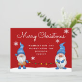 Cartes Pour Fêtes Annuelles Joli Noël Gnomes Rouge (Debout devant)