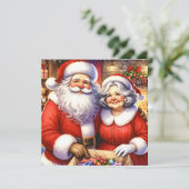 Cartes Pour Fêtes Annuelles Joli Noël personnalisé, M. et Mme Santa Claus (Debout devant)