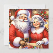 Cartes Pour Fêtes Annuelles Joli Noël personnalisé, M. et Mme Santa Claus (Devant)
