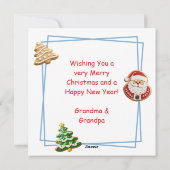 Cartes Pour Fêtes Annuelles Joli Noël personnalisé, M. et Mme Santa Claus (Dos)