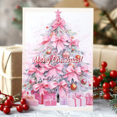 Cartes Pour Fêtes Annuelles Joli Noël Pretty Pink Bow Tree Joyeux Noël