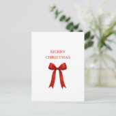 Cartes Pour Fêtes Annuelles Joli Noël Rouge Bow (Debout devant)