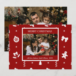 Cartes Pour Fêtes Annuelles Joli Noël rouge et blanc