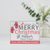 Cartes Pour Fêtes Annuelles Joli Noël Rustique Joyeux Joyeux Nouvel An (Debout devant)