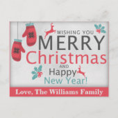 Cartes Pour Fêtes Annuelles Joli Noël Rustique Joyeux Joyeux Nouvel An (Devant)