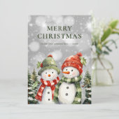 Cartes Pour Fêtes Annuelles Joli Noël Snowman (Debout devant)