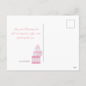 Cartes Pour Fêtes Annuelles Joli Noël Snowman rose et menthe (Dos)