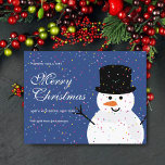 Cartes Pour Fêtes Annuelles Joli Noël Snowman & Snowy Confetti Pas de photo<br><div class="desc">Carte de vacances Noël Snowman & Snowflake Confetti</div>