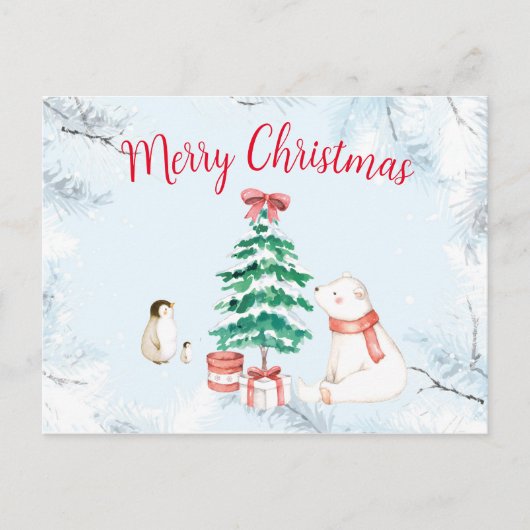 Cartes Pour Fêtes Annuelles Joli Noël tout blanc (Devant)