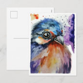 Cartes Pour Fêtes Annuelles Joli oiseau (Devant / Derrière)