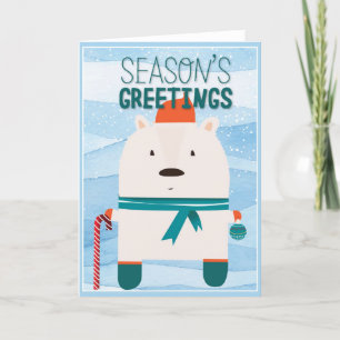 Cartes Pour Fêtes Annuelles Joli ours de Noël pour les vœux de saison