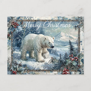 Cartes Pour Fêtes Annuelles Joli Ours polaire Noël d'hiver