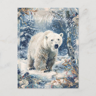 Cartes Pour Fêtes Annuelles Joli Ours polaire Noël d'hiver