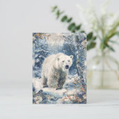 Cartes Pour Fêtes Annuelles Joli Ours polaire Noël d'hiver (Debout devant)
