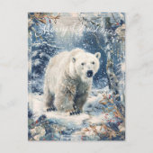 Cartes Pour Fêtes Annuelles Joli Ours polaire Noël d'hiver (Devant)