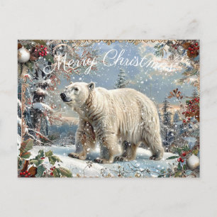 Cartes Pour Fêtes Annuelles Joli Ours polaire Noël d'hiver