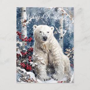 Cartes Pour Fêtes Annuelles Joli Ours polaire Noël d'hiver