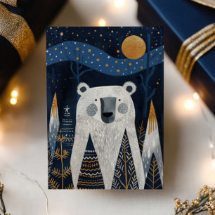 Cartes Pour Fêtes Annuelles Joli Ours Polaire Nordique Joyeux Noël