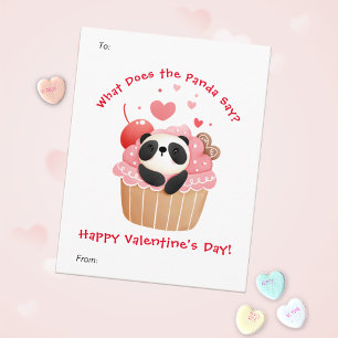 Cartes Pour Fêtes Annuelles Joli panda dans un cupcake pour la Saint-Valentin 