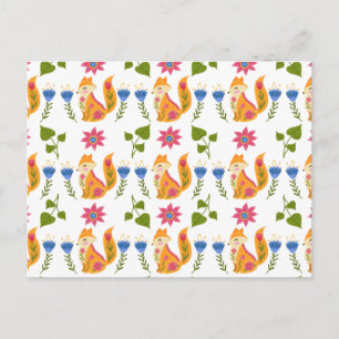 Cartes Pour Fêtes Annuelles Joli Pastel Foxy Floral