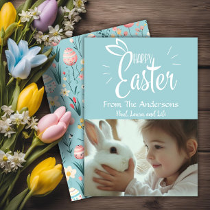 Cartes Pour Fêtes Annuelles Joli Pastel Happy Pâques Photo personnalisée