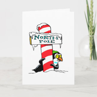 Cartes Pour Fêtes Annuelles Joli Penguin de Noël Real Pôle Nord Vacances