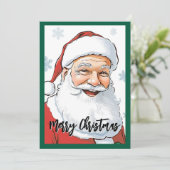 Cartes Pour Fêtes Annuelles Joli Père Noël rustique classique rétro mignon (Debout devant)