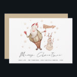 Cartes Pour Fêtes Annuelles Joli Père Noël Snowman Joyeux Noël<br><div class="desc">Joli Père Noël Snowman Joyeux Noël. Cute et amusant pour vos salutations de vacances,  facilement personnalisable avec votre salutation et les noms et l'année en bas. Joyeux Noël est dans un script stylé.</div>
