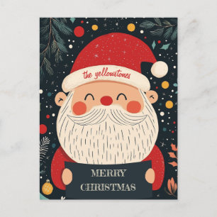 Cartes Pour Fêtes Annuelles Joli Père Noël souriant avec un message chaleureux