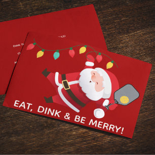 Cartes Pour Fêtes Annuelles Joli Pickleball Père Noël Noël rouge