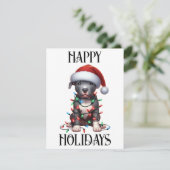 Cartes Pour Fêtes Annuelles Joli Pitbull de Noël (Debout devant)