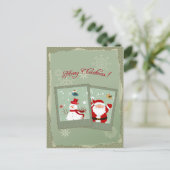 Cartes Pour Fêtes Annuelles Joli Poscard Noël (Debout devant)