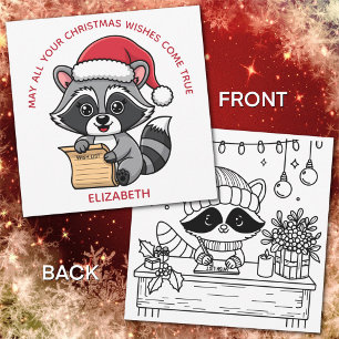 Cartes Pour Fêtes Annuelles Joli Raton de Noël pour Enfants Coloriez le Dos