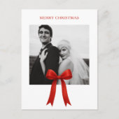 Cartes Pour Fêtes Annuelles Joli Red Bow photo Joyeux Noël (Devant)