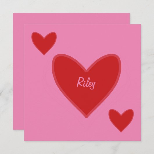 Cartes Pour Fêtes Annuelles Joli Red Hearts Valentine's Day Card (Devant / Derrière)