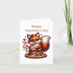 Cartes Pour Fêtes Annuelles Joli renard de la Saint-Valentin ajoutez un messag