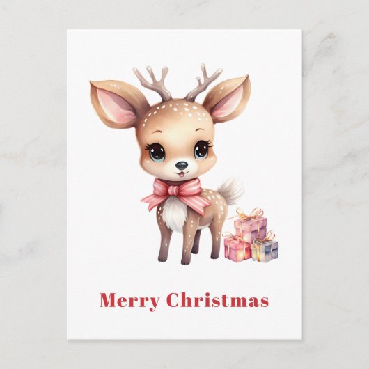 Cartes Pour Fêtes Annuelles Joli renne de Noël (Devant)