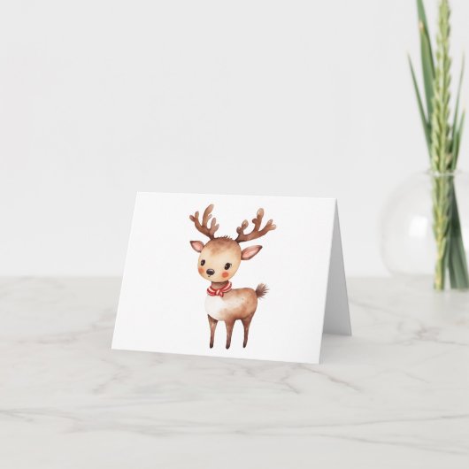 Cartes Pour Fêtes Annuelles Joli renne de Noël et de Vacances BLANK (Devant)