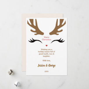 Cartes Pour Fêtes Annuelles Joli Renne Face Moderne Joyeux Noël